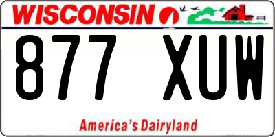 WI license plate 877XUW