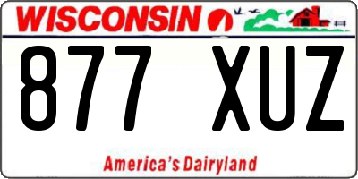 WI license plate 877XUZ