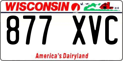 WI license plate 877XVC