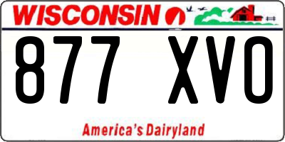 WI license plate 877XVO