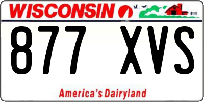 WI license plate 877XVS