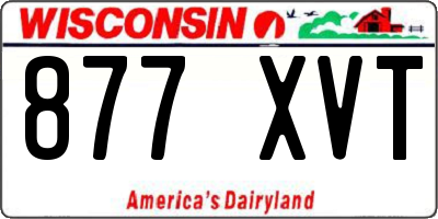 WI license plate 877XVT
