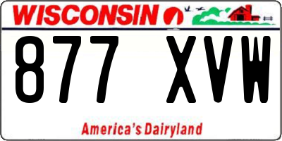 WI license plate 877XVW