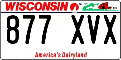 WI license plate 877XVX