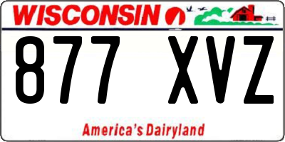 WI license plate 877XVZ