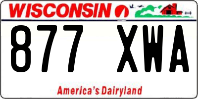 WI license plate 877XWA