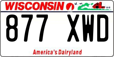 WI license plate 877XWD