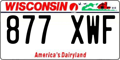 WI license plate 877XWF