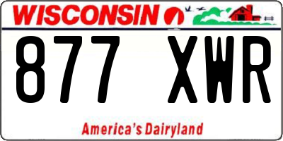WI license plate 877XWR