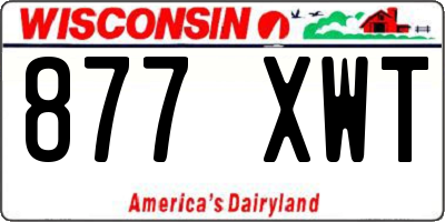 WI license plate 877XWT