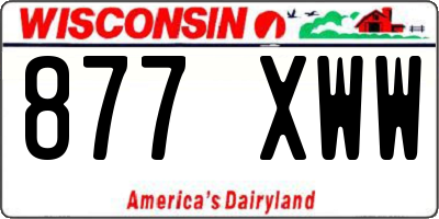 WI license plate 877XWW