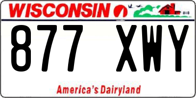 WI license plate 877XWY