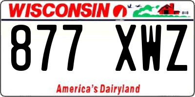 WI license plate 877XWZ
