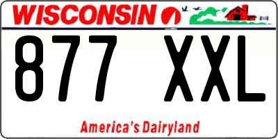 WI license plate 877XXL