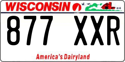 WI license plate 877XXR