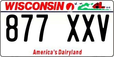 WI license plate 877XXV