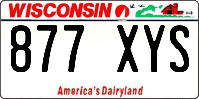 WI license plate 877XYS
