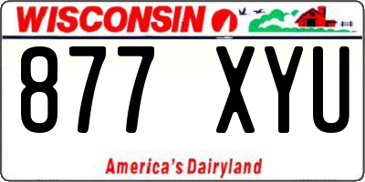 WI license plate 877XYU