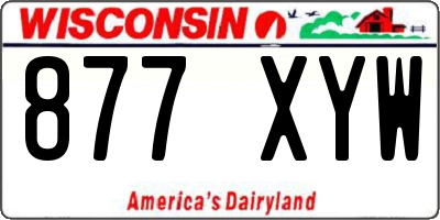 WI license plate 877XYW