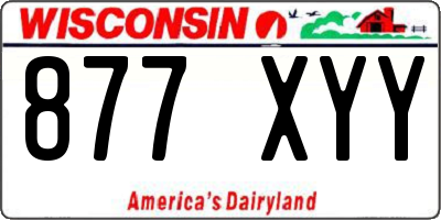 WI license plate 877XYY
