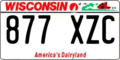 WI license plate 877XZC