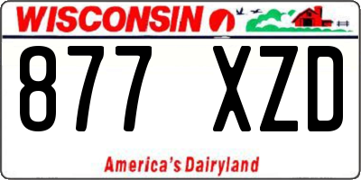 WI license plate 877XZD