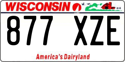 WI license plate 877XZE