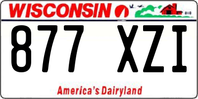 WI license plate 877XZI