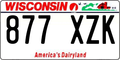 WI license plate 877XZK