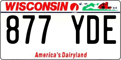 WI license plate 877YDE