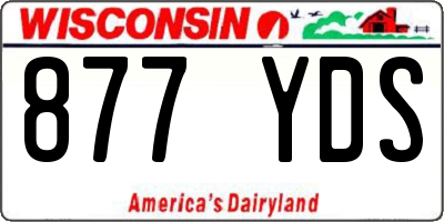 WI license plate 877YDS
