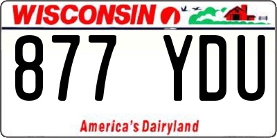 WI license plate 877YDU