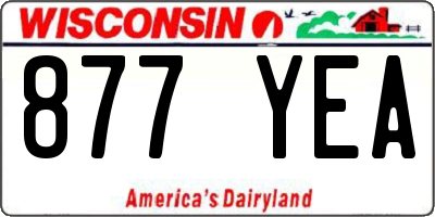 WI license plate 877YEA