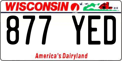 WI license plate 877YED