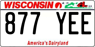 WI license plate 877YEE