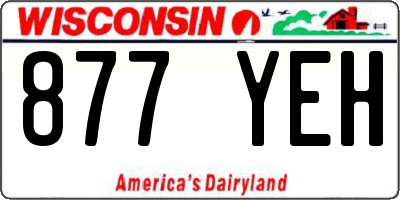 WI license plate 877YEH