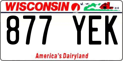 WI license plate 877YEK