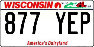 WI license plate 877YEP