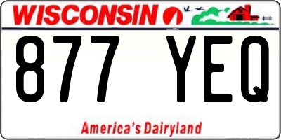 WI license plate 877YEQ