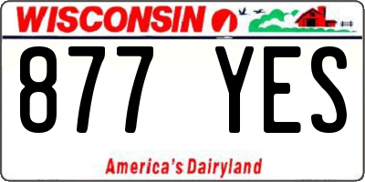 WI license plate 877YES