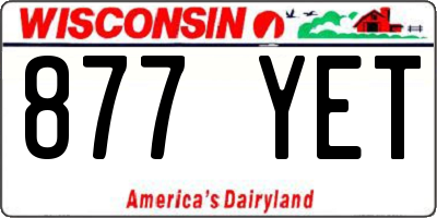 WI license plate 877YET
