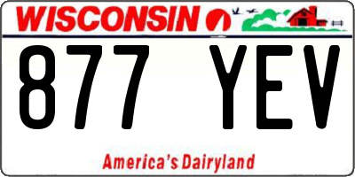 WI license plate 877YEV