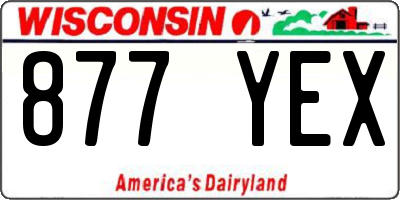 WI license plate 877YEX