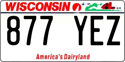 WI license plate 877YEZ