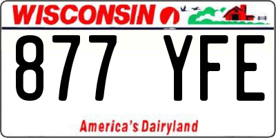 WI license plate 877YFE