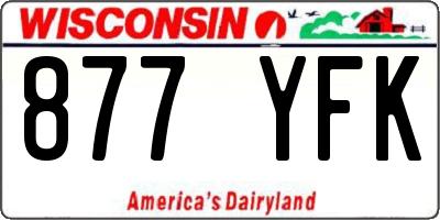 WI license plate 877YFK