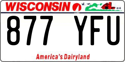 WI license plate 877YFU