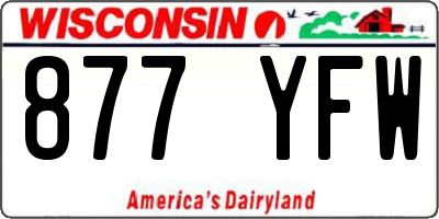 WI license plate 877YFW