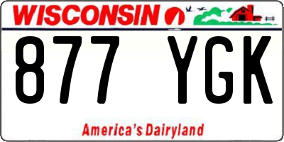 WI license plate 877YGK