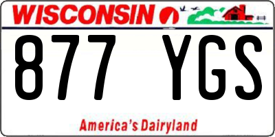 WI license plate 877YGS